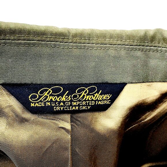 Brooks Brothers Vintage Sport Coat Canvas Cotton Khaki Green Gray 44 Blazer - Picture 4 of 14